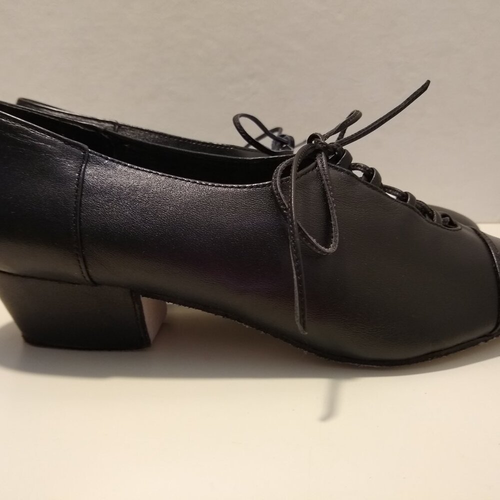 Dance Shoes 1.6" Cuban Heel Lace Up Ballroom Shoes Size 7 - Picture 5 of 9